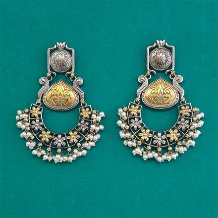 Oxidised Classic Earring With 2 Tone Plating