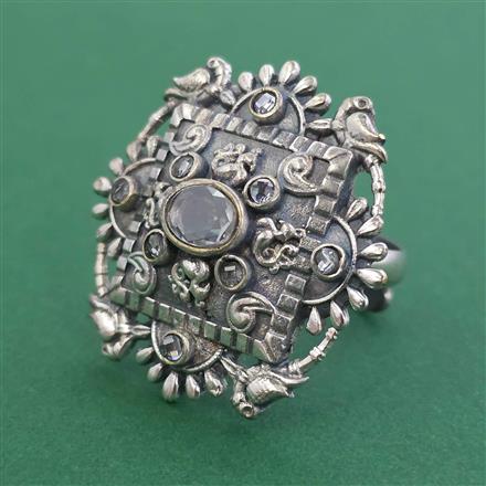 Oxidised Adjustable Ring With Oxidised Plating