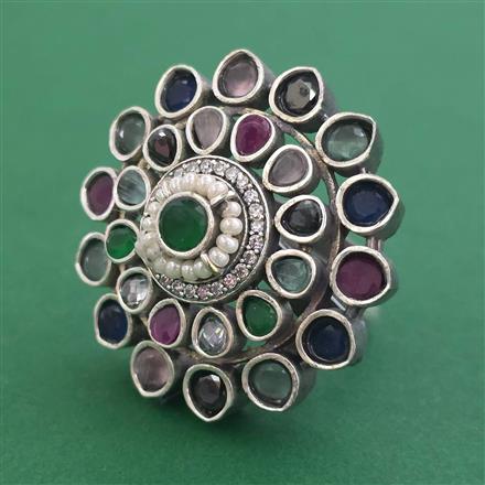 Oxidised Adjustable Ring With Oxidised Plating