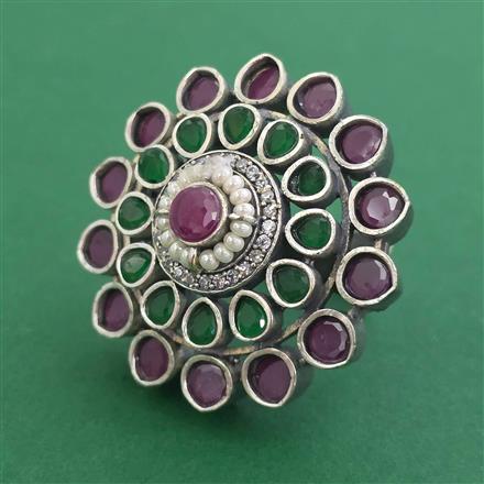 Oxidised Adjustable Ring With Oxidised Plating