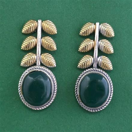 Oxidised Classic Earring With 2 Tone Plating