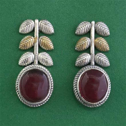 Oxidised Classic Earring With 2 Tone Plating