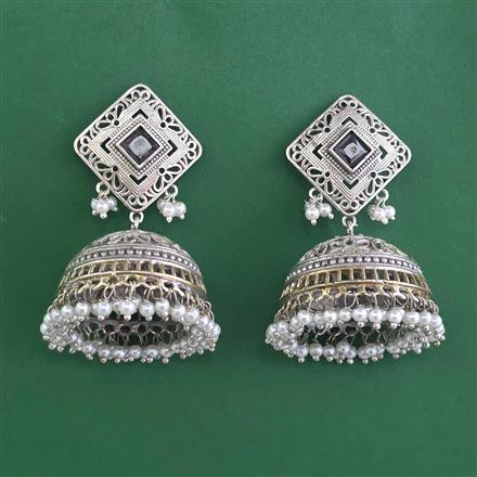 Oxidised Jhumki With 2 Tone Plating