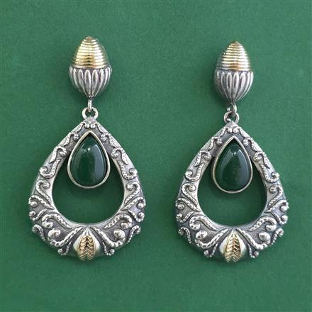 Oxidised Classic Earring With 2 Tone Plating