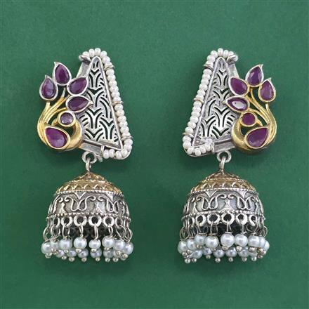 Oxidised Jhumki With 2 Tone Plating