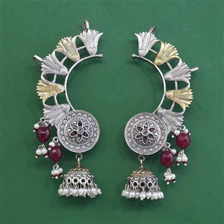 Oxidised Earcuff With 2 Tone Plating