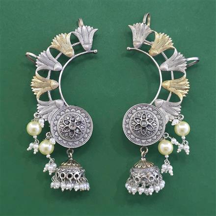 Oxidised Earcuff With 2 Tone Plating