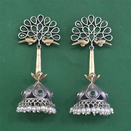 Oxidised Jhumki With 2 Tone Plating
