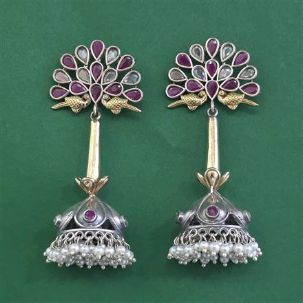 Oxidised Jhumki With 2 Tone Plating