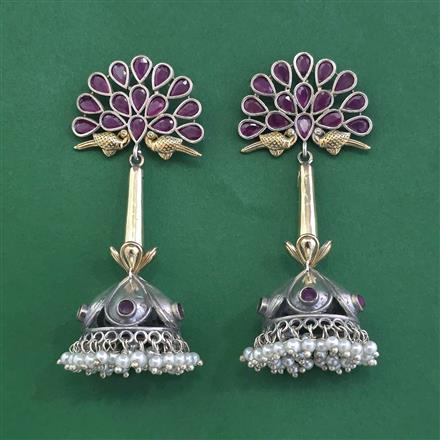 Oxidised Jhumki With 2 Tone Plating