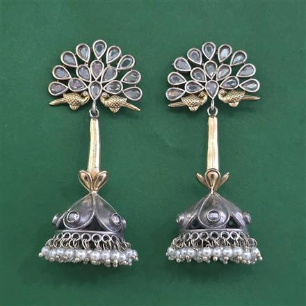 Oxidised Jhumki With 2 Tone Plating
