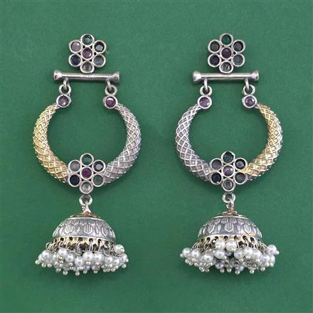 Oxidised Jhumki With 2 Tone Plating