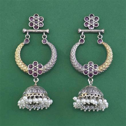 Oxidised Jhumki With 2 Tone Plating