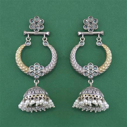 Oxidised Jhumki With 2 Tone Plating