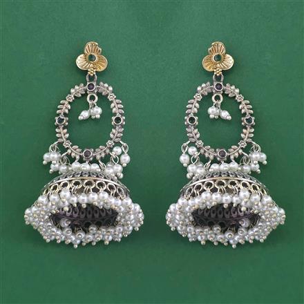 Oxidised Jhumki With 2 Tone Plating