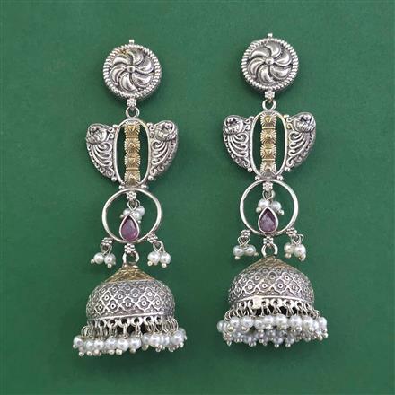 Oxidised Jhumki With 2 Tone Plating