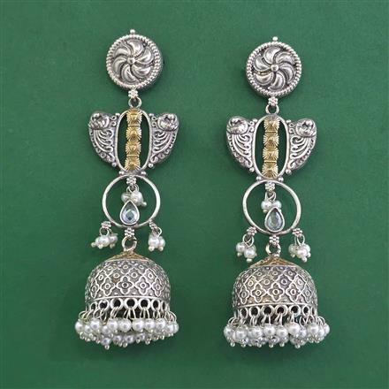 Oxidised Jhumki With 2 Tone Plating