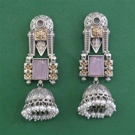 Oxidised Jhumki With 2 Tone Plating
