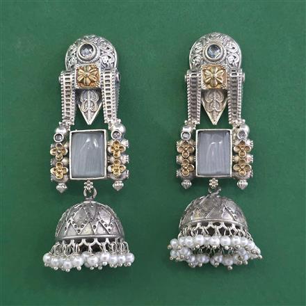Oxidised Jhumki With 2 Tone Plating