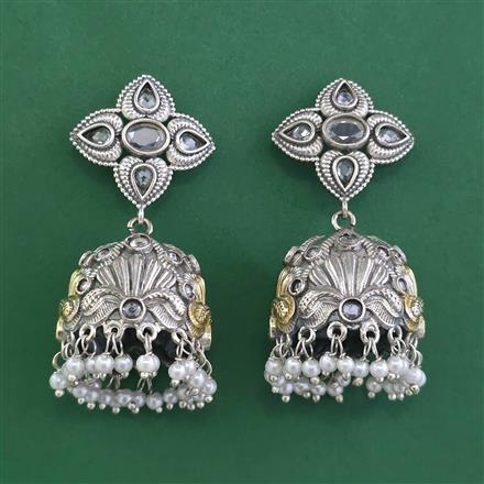 Oxidised Jhumki With 2 Tone Plating