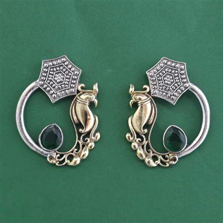 Oxidised Classic Earring With 2 Tone Plating