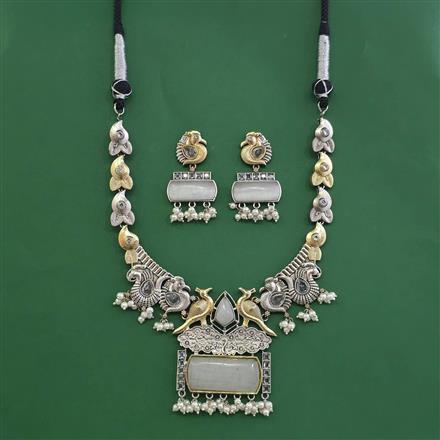 Oxidised Choker Necklace With 2 Tone Plating