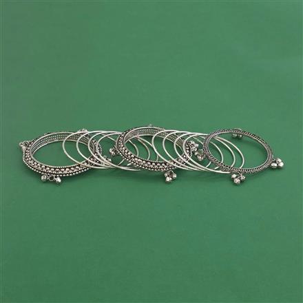 Oxidised Classic Bangles With Rhodium Plating