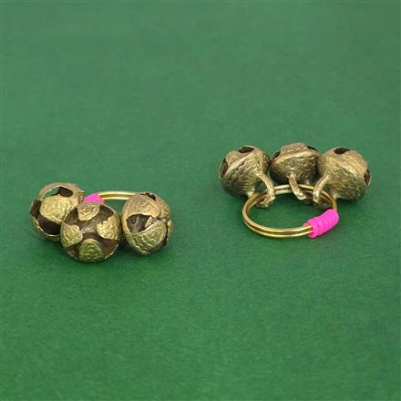 Oxidised Adjustable Ring With Mehndi Plating