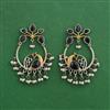 Oxidised Moti Earring With 2 Tone Plating