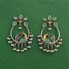 Oxidised Moti Earring With 2 Tone Plating
