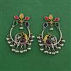 Oxidised Moti Earring With 2 Tone Plating