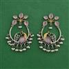 Oxidised Moti Earring With 2 Tone Plating