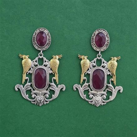 Oxidised Classic Earring With 2 Tone Plating