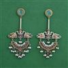 Oxidised Moti Earring With 2 Tone Plating