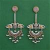 Oxidised Moti Earring With 2 Tone Plating