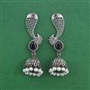 Oxidised Moti Earring With Oxidised Plating