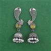 Oxidised Moti Earring With Oxidised Plating