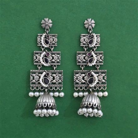 Oxidised Jhumki With Oxidised Plating