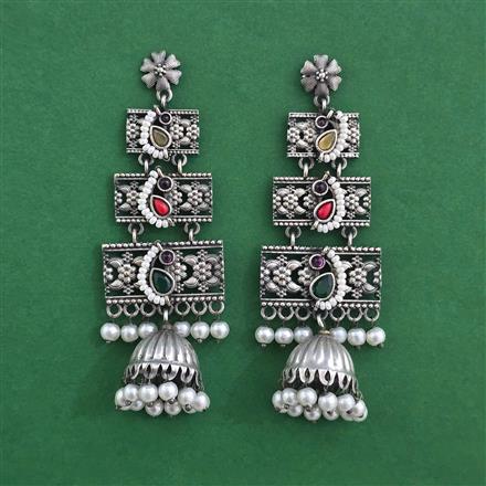 Oxidised Jhumki With Oxidised Plating
