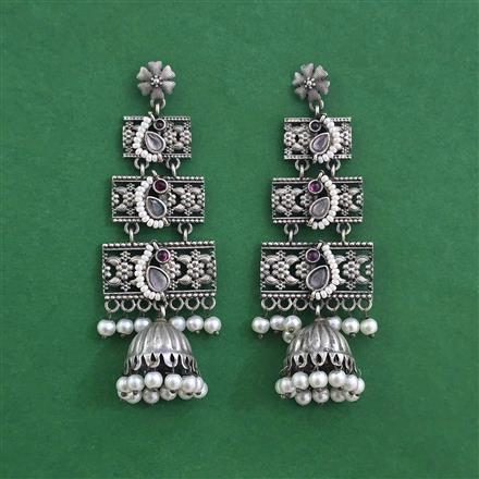 Oxidised Jhumki With Oxidised Plating