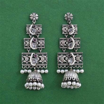 Oxidised Jhumki With Oxidised Plating