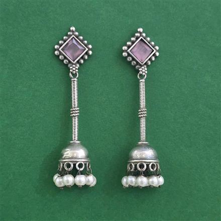 Oxidised Long Earring With Oxidised Plating