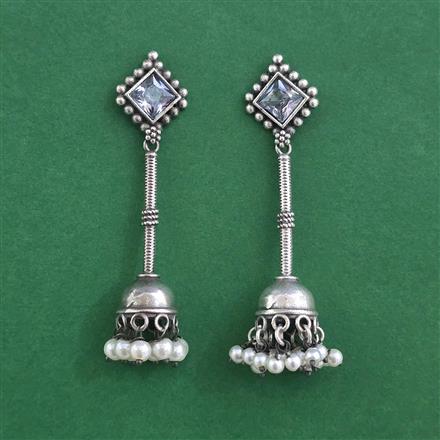 Oxidised Long Earring With Oxidised Plating