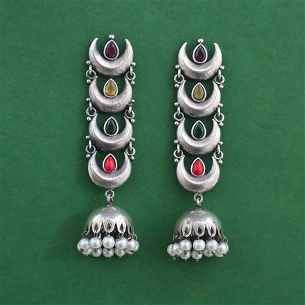 Oxidised Long Earring With Oxidised Plating