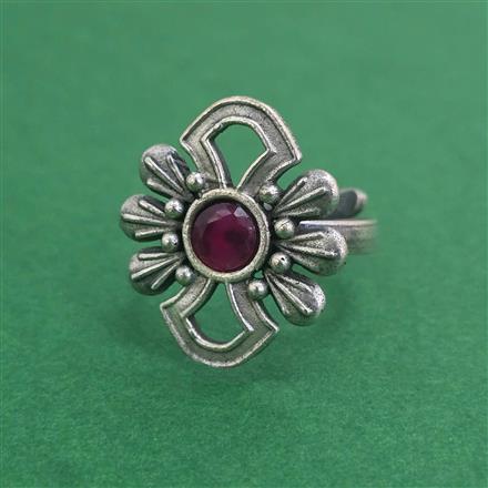 Oxidised Adjustable Ring With Oxidised Plating