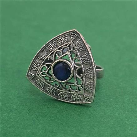 Oxidised Adjustable Ring With Oxidised Plating