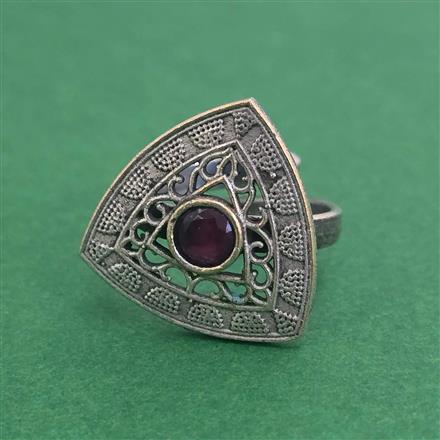 Oxidised Adjustable Ring With Oxidised Plating