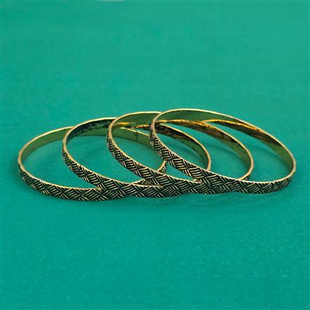 Oxidised Classic Bangles With Mehndi Plating