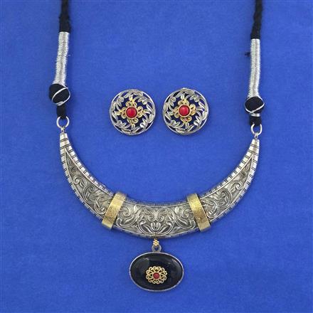 Oxidised Classic Necklace With Oxidised Plating