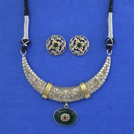 Oxidised Classic Necklace With Oxidised Plating